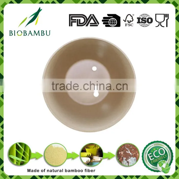 Manufacturer Supply Best Selling Items Bamboo Fiber Flower Pot With Tray photo-2