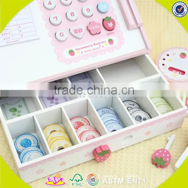 Wholesale Baby Pink Wooden Cash Register, Elegant Kids Wooden Cash Register, Popular Children Wooden Cash Register W10A035 photo-2