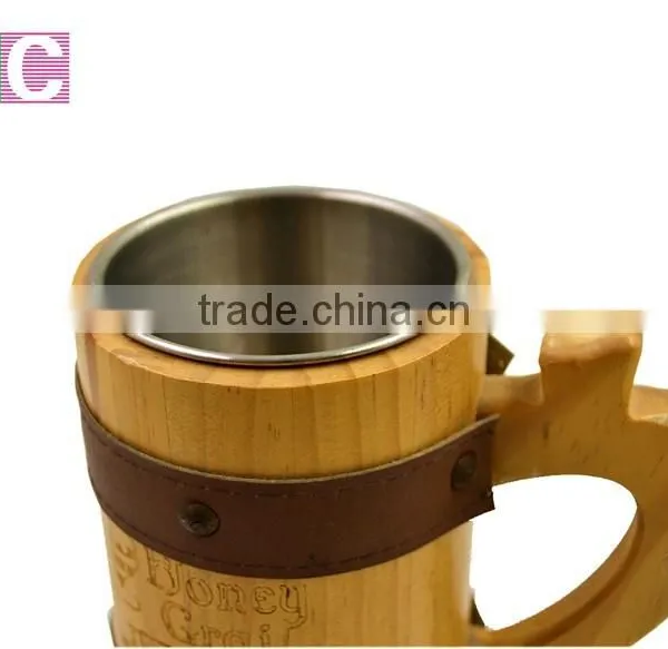 Customized Wooden Beer Cup With Stainless Steel photo-2