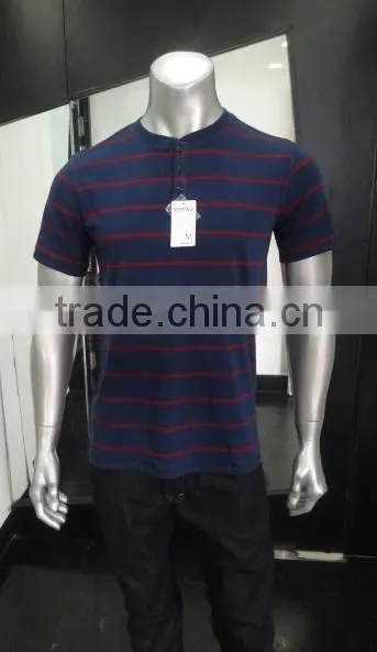 Mens Henley Neck Striped T-Shirt photo-2