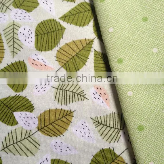 New Fashion 100% Cotton Material Pattern Girls Print Green Leaves Dress photo-5