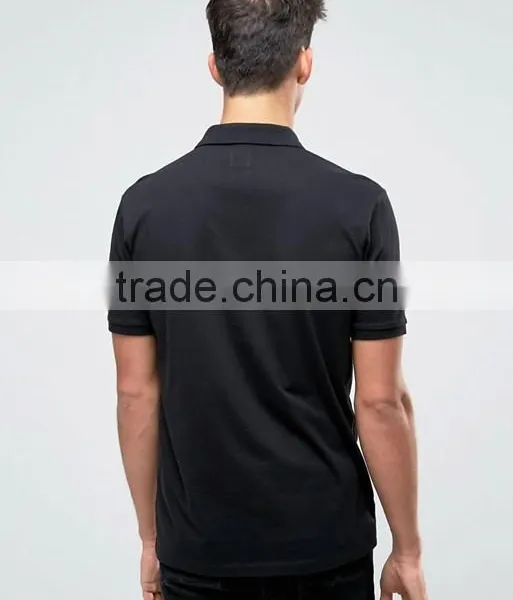 Factory Hot Sale Breathable Cotton Polo Collar Polo Shirt/Plain Black Machine Wash Polo Shirt photo-2
