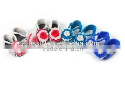 Baby Knit Cute Girls Shoes Hand Made Pattern Baby Shoes photo-6