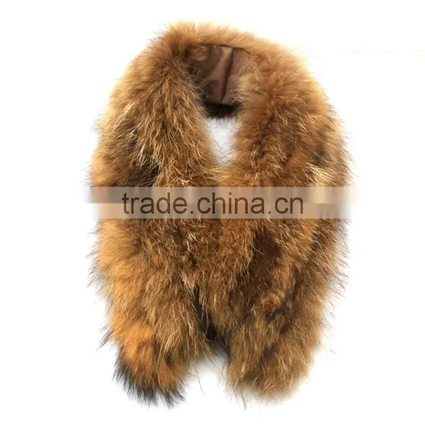 Myfur Natural Color Knitted Raccoon Fur Collar Factory Wholesale Fur Hood photo-4
