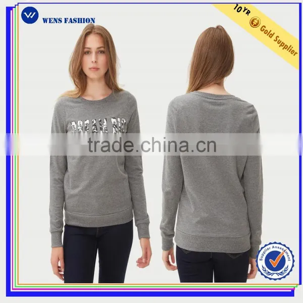 2016 Fashion Black Sweatshirt Long Sleeve Cheap Wholesale Custom Crewneck Sweatshirts photo-2