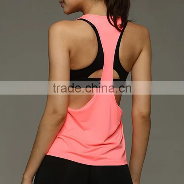New Design Custom Polyester Light Color Workout Lady Yoga Tank Tops photo-3
