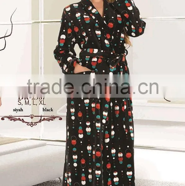 Fashion Polar Fleece Nightgown Winter Sleepwear for Women