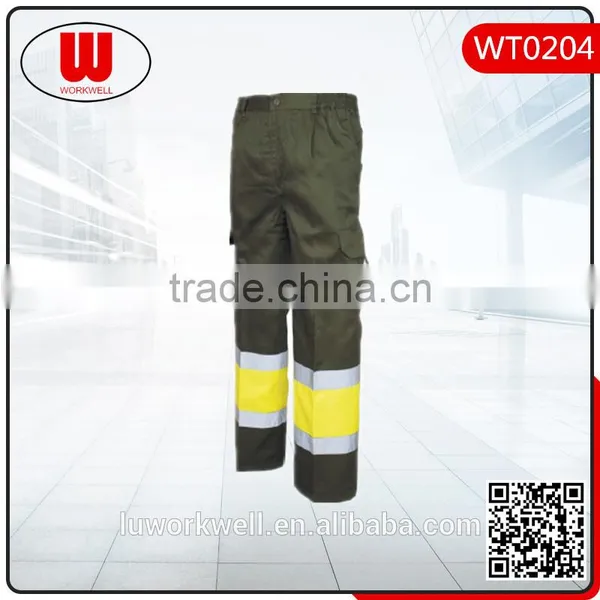 Military Yellow Security Protective Pants With Contrast