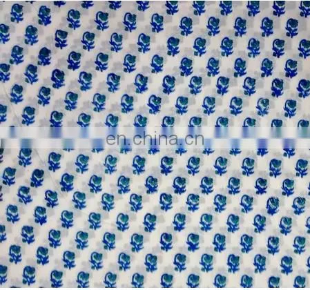 Indian Block Printed Cotton Fabric Floral Handmade Textile Jaipuri Fabric / Fabric / 100% Cotton Fabric