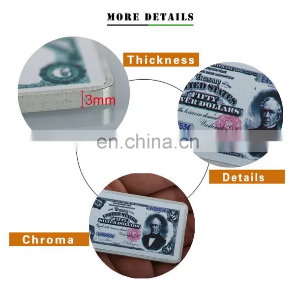 WR Year 1891 USD 50 Challenge Silver Bullion Bar With Floating Display Case Metal Silver Bar for Thanksgiving Day Gifts photo-5