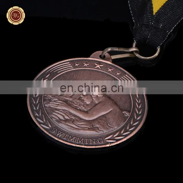 Wr High Quality Custom Sports Metal Medal for Awards Bronze Swimming Medal With Ribbon
