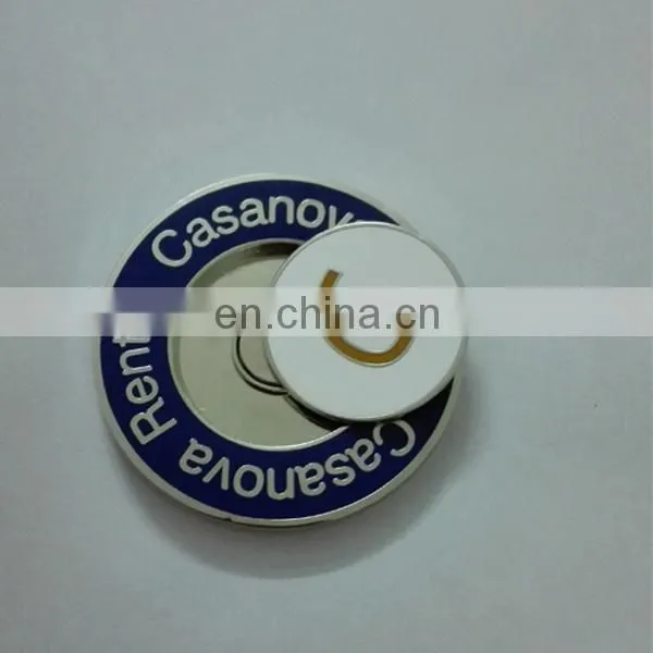New 40mm 2 Sided Custom Embossed Metal Magnetic Golf Poker Chip Ball Marker photo-5