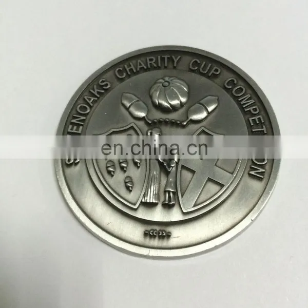 Zinc Alloy Casting Coin Antique Silver Custom Coin With Logo of Football League photo-4