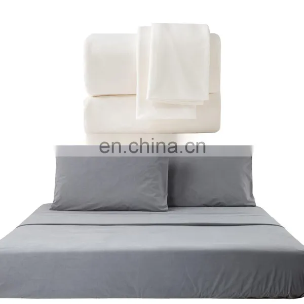 Soft King Size Waterproof Microfiber 200TC Solid Color Hotel Sateen Bed Sheet Set photo-7