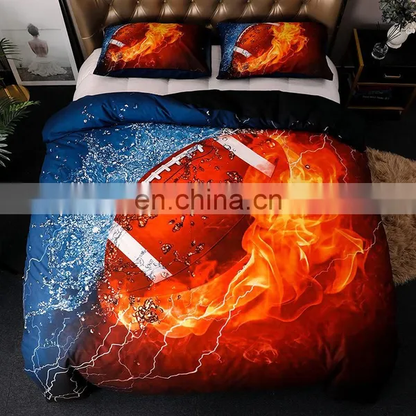 Wholesale Sports Ball 3d Printed Bedding Sheets Microfiber Duvet Cover Bed Sheet Set Bed Linen Pillowcases Bedding+set photo-7