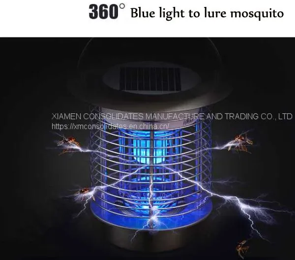 Outdoor Smart Solar Powered UV Light Electric Insects Mosquito Killer Lamp for Home Garden photo-4
