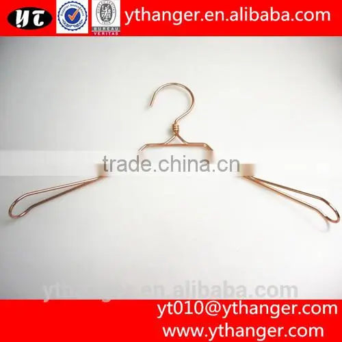 YY0214 Hot Selling Thick Copper Metal Clothes Hanger Metal Wire Shirt Hanger photo-4
