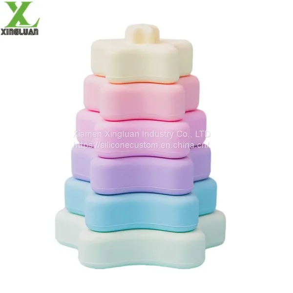 Hot Sale Christmas Tree Silicone Stacking Toy Montessori Educational Blocks & Model Building Toys Stacker Toys photo-3