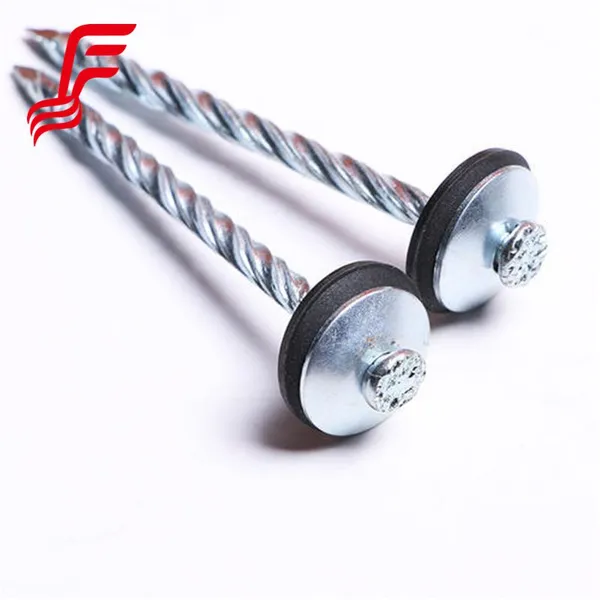 Galvanized Roofing Nails Aluminum Twist Shank Roofing Nails Umbrella Head with Rubber Washer for Water Roofing