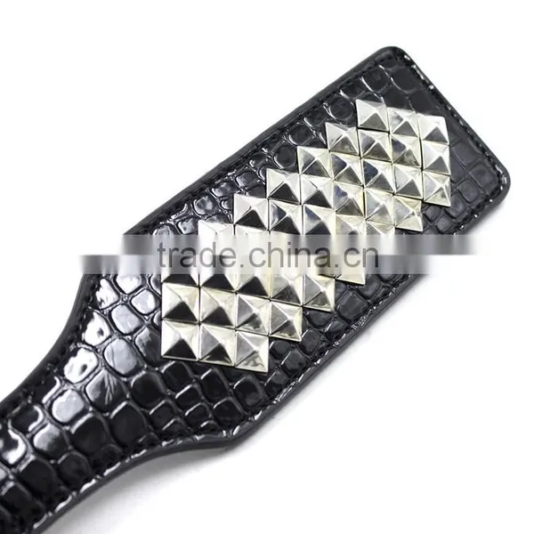 2016 New Arrival Sex Toy Sex Rivet Paddle , Love/peach/hands Bondage Fetis,sex Products Spanking Rivet Leather Paddle photo-4