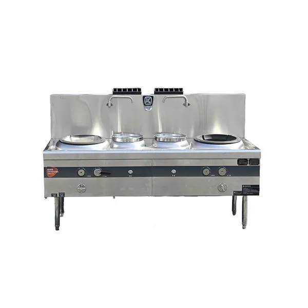 Economic External Mix Brick Series Natural Gas Double Wok & Double Warm Stove photo-2