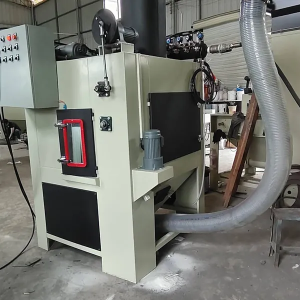 Bingteng Machinery Intermittent Turntable Automatic Sandblasting Machine for Surface Cleaning of Cylindrical Products photo-2
