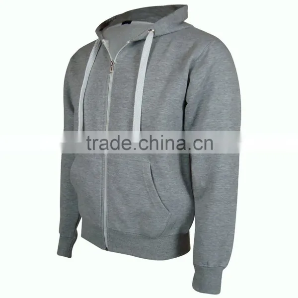 Mens Zip Up Hoodie Hooded Top Plain Hoody Fleece Jacket photo-5
