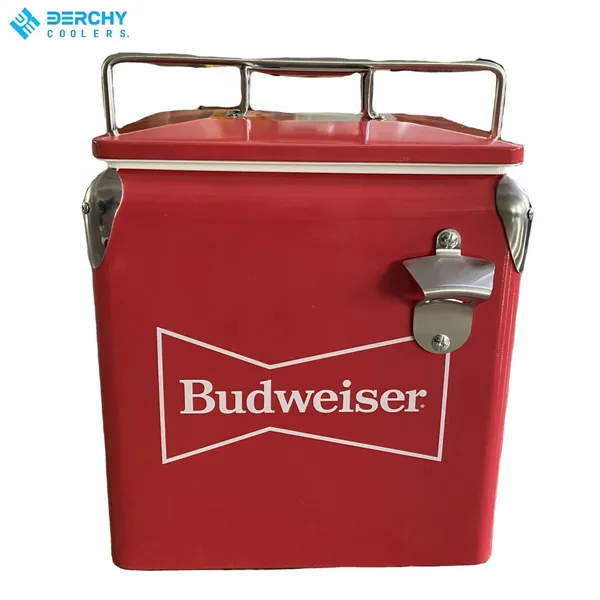 Portable 13L Mini Metal Cooler Box Stainless Steel Insulated Ice Cooler For Picnic Car Travel Small Beer Cool Box Custom Color