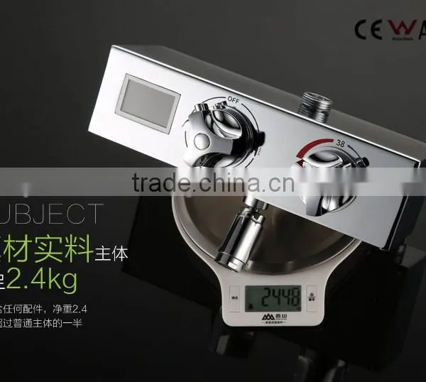 Wall Mounted Bathroom Bath Rain Thermostatic LED Shower Set photo-5