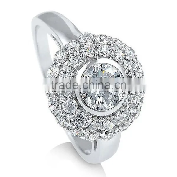 Wholesale Rhodium Plating Amethyst Diamond CZ Wedding Ring photo-3
