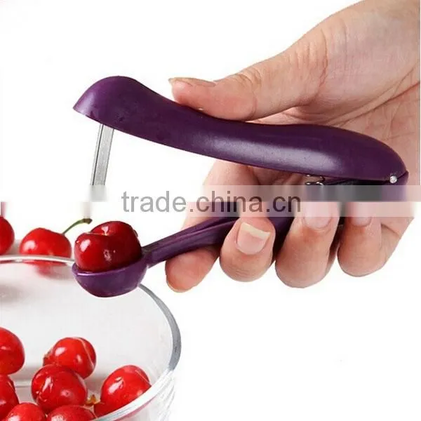 2015 Deluxe Cherry and Olive Pitter Plastic Cherry Corer Best Selling Kitchen Gadgets