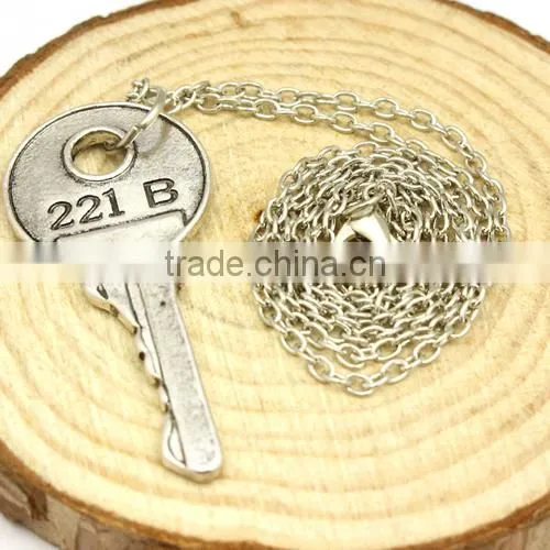 Best Selling Fashion Factory Jewellry Silver Plated Key Pendant Necklace photo-6