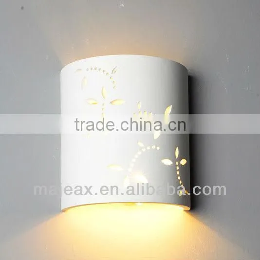 European White Gypsum Plaster Bedside 40W Wall Sticker Lamp photo-2