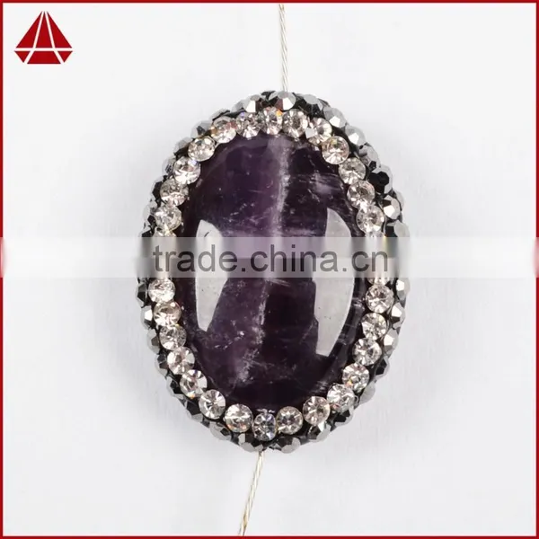 Wholesale Natural Raw Uraguay Amethyst Beads Boho CZ Jewelry, Black Rosary Druzy Amethyst Beads With Zircon Pave Cap photo-2