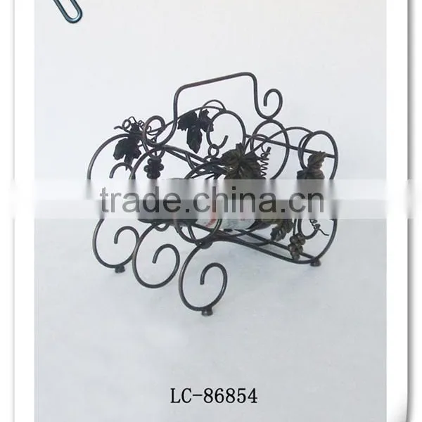 LC-76714 Single Bottle Metal Wine Rack With Leaves photo-4