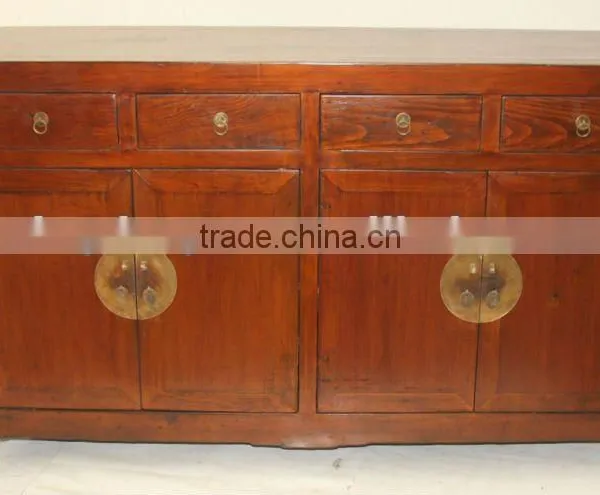 chinese antique furniture -- four drawer four door orange cabinet