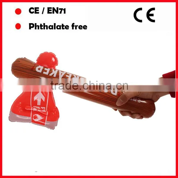 Red Head and Brown Handle With Custom Printing PVC Inflatable Axe for Kids Promotional Inflatable Toys