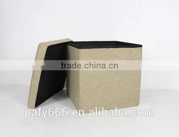 Fabric Foldable Storage Ottoman Storage Case photo-3
