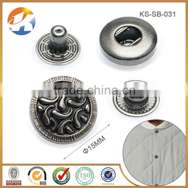 Hot Sale Gunmetal Custom Metal Pree Button