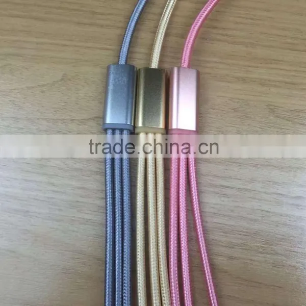 Aluminium Alloy 3 in 1 Charging Cable for IPhone 6 Micro Usb and Type c Mobile Phone photo-3