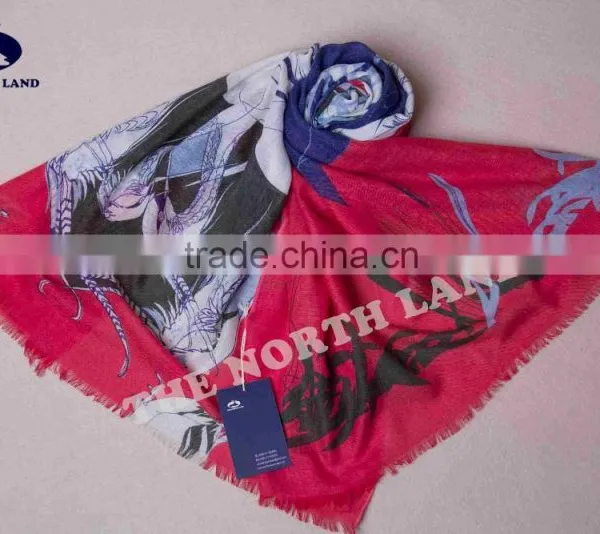 Silk Cashmere Printed Scarf SCS15010401