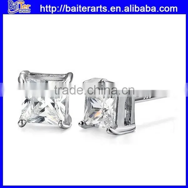 Custom Cheap Diamond Earrings Stud For Men ,925 Sterling Silver Mens Diamond Earring photo-5