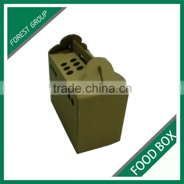POPULAR USE FOOD INDUSTRY CORRUGATED BENTO PACKING SHIPPING CARTONS WITH HANDLE AND HOLES photo-2