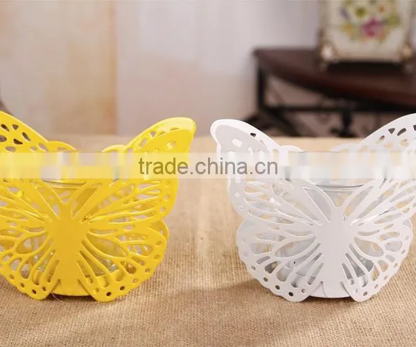 European Modern Minimalist Pastoral Candle Holder Zakka Iron Butterfly Candle Lantern Wedding Props photo-2