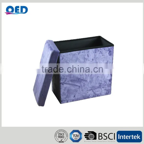 Suede Durable Storage Laundry Ottoman