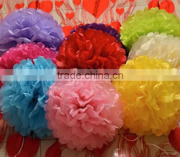 Hot Sale High Quality Beautiful Tissue Paper Pom Wedding Cloth Decoration photo-4