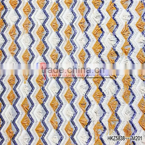 Sequin Fabric Polyester Yarn Embroidery Fabric In Stock For Women Dresses
