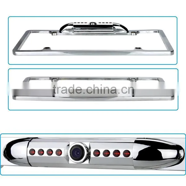 170 Degree Viewing Angle Universal 8 IR LED Car License Plate Frame Mount Rear View Camera (Black or Silver ) photo-3