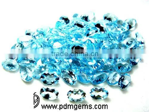 Sky Blue Topaz Semi Precious Gemstone Oval Cut Faceted Lot For Sale From Manufacturer photo-2