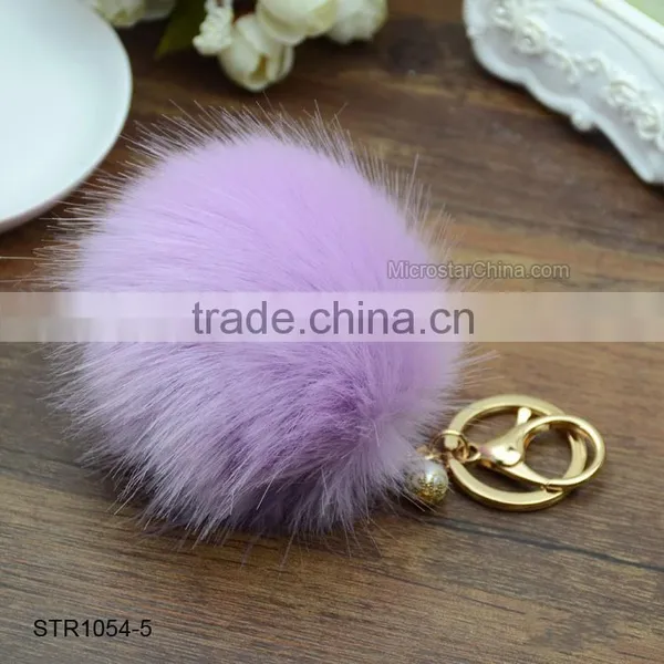 9cm Big Pom Pom Keychain Fake Fur Keychain For Promotion photo-5